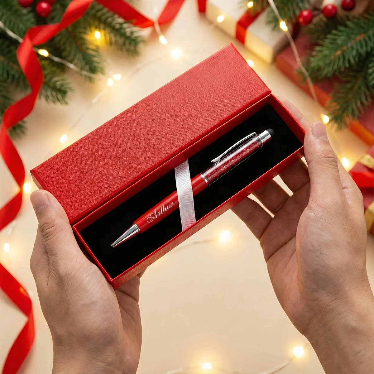Custom Engraved Name Crystal Stylus Pen Metal Touch Screen Pen with Gift Box, Personalized Gift for Birthday Wedding Christmas