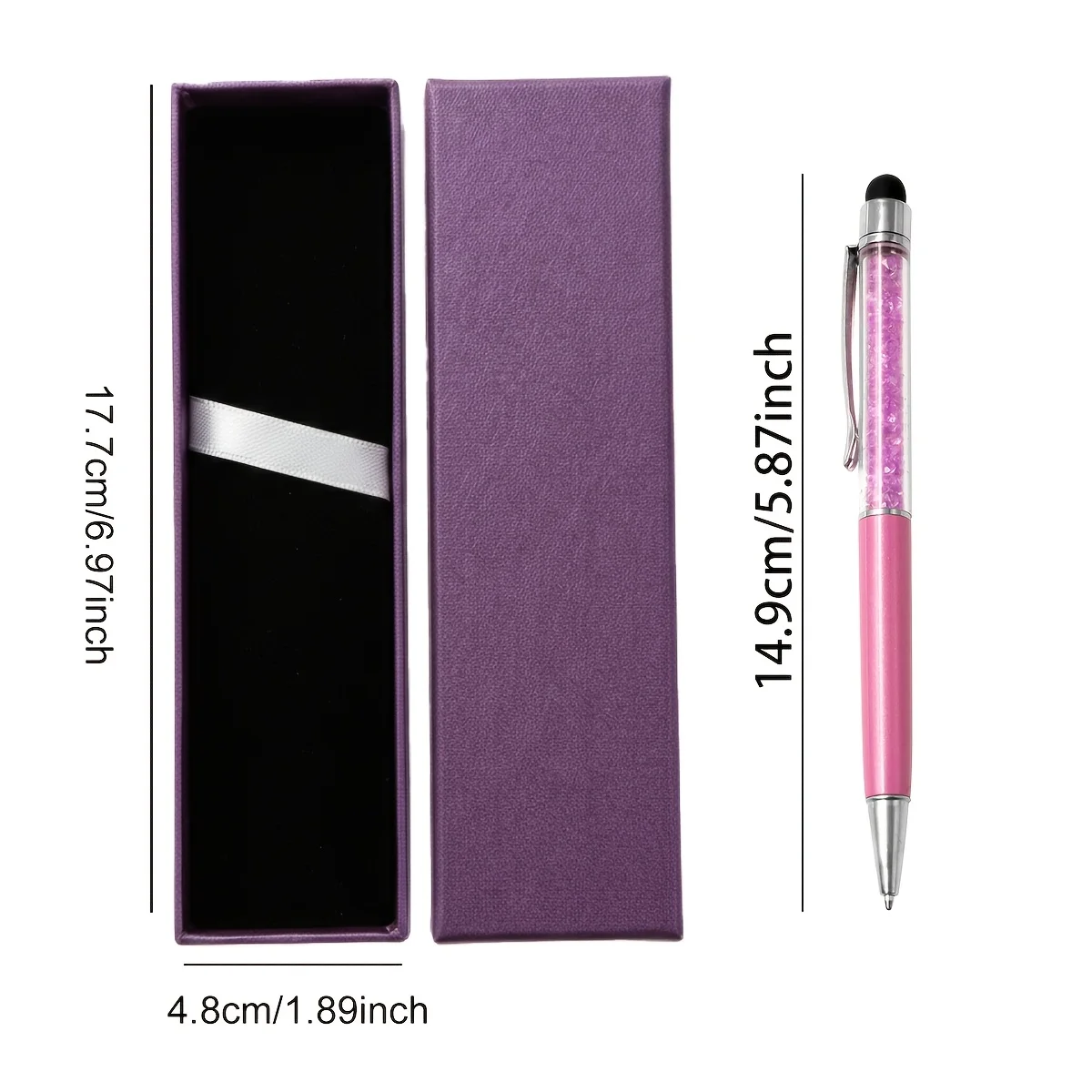 Custom Engraved Name Crystal Stylus Pen Metal Touch Screen Pen with Gift Box, Personalized Gift for Birthday Wedding Christmas