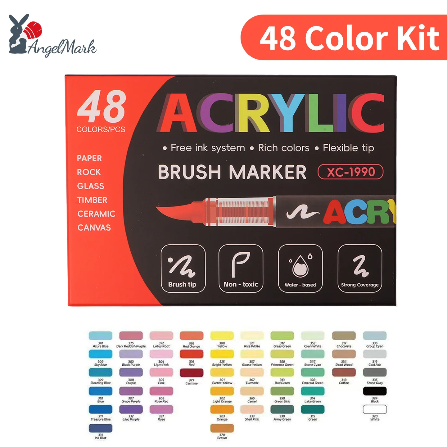 12-168 Colors Acrylic Paint Pen Marker Brush Tip Paint Marker For Rock Painting Wood Canvas Stone Christmas Gift DIY Craft