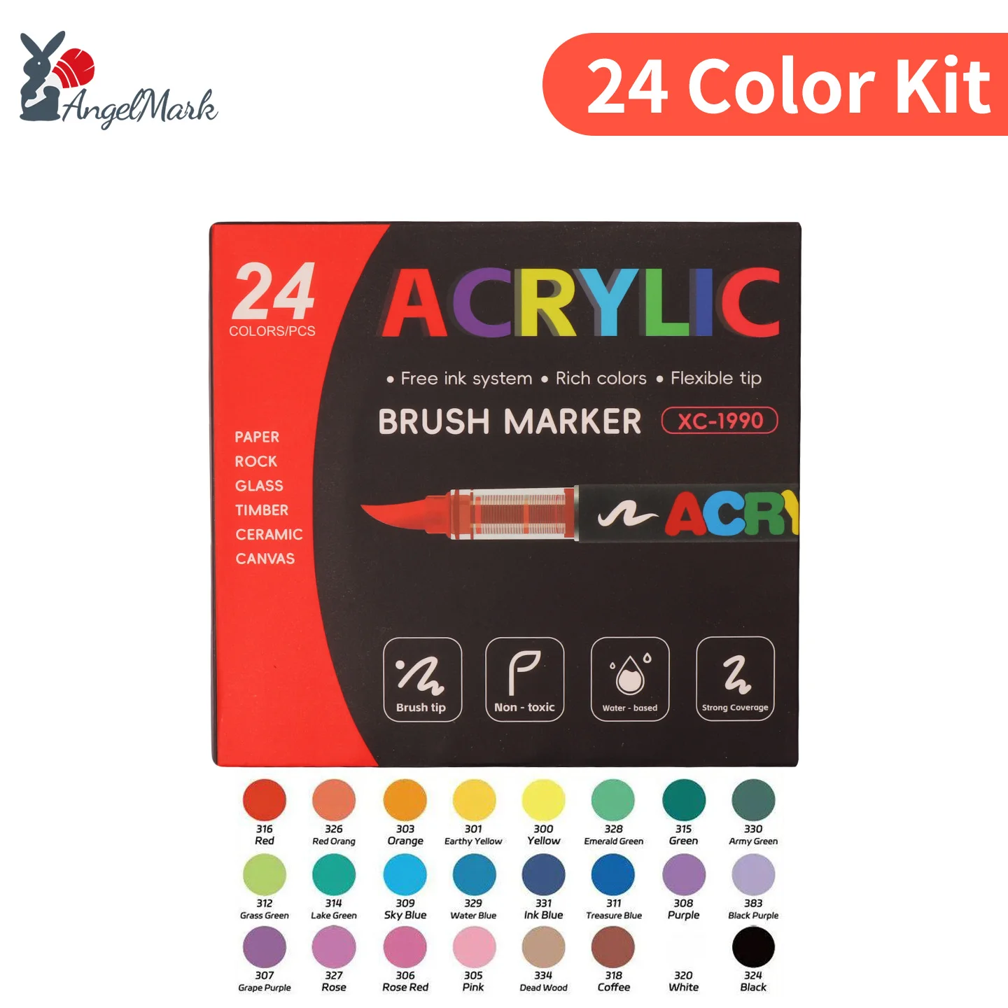 12-168 Colors Acrylic Paint Pen Marker Brush Tip Paint Marker For Rock Painting Wood Canvas Stone Christmas Gift DIY Craft