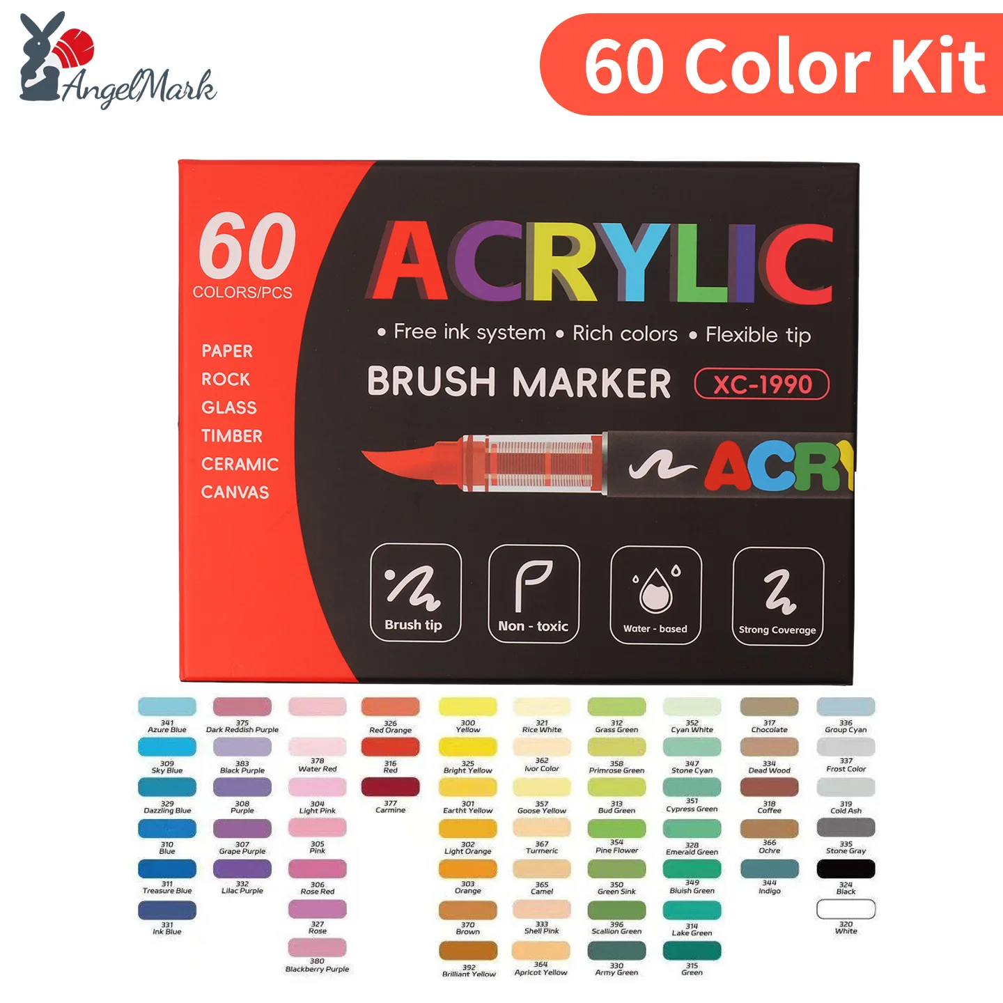 12-168 Colors Acrylic Paint Pen Marker Brush Tip Paint Marker For Rock Painting Wood Canvas Stone Christmas Gift DIY Craft