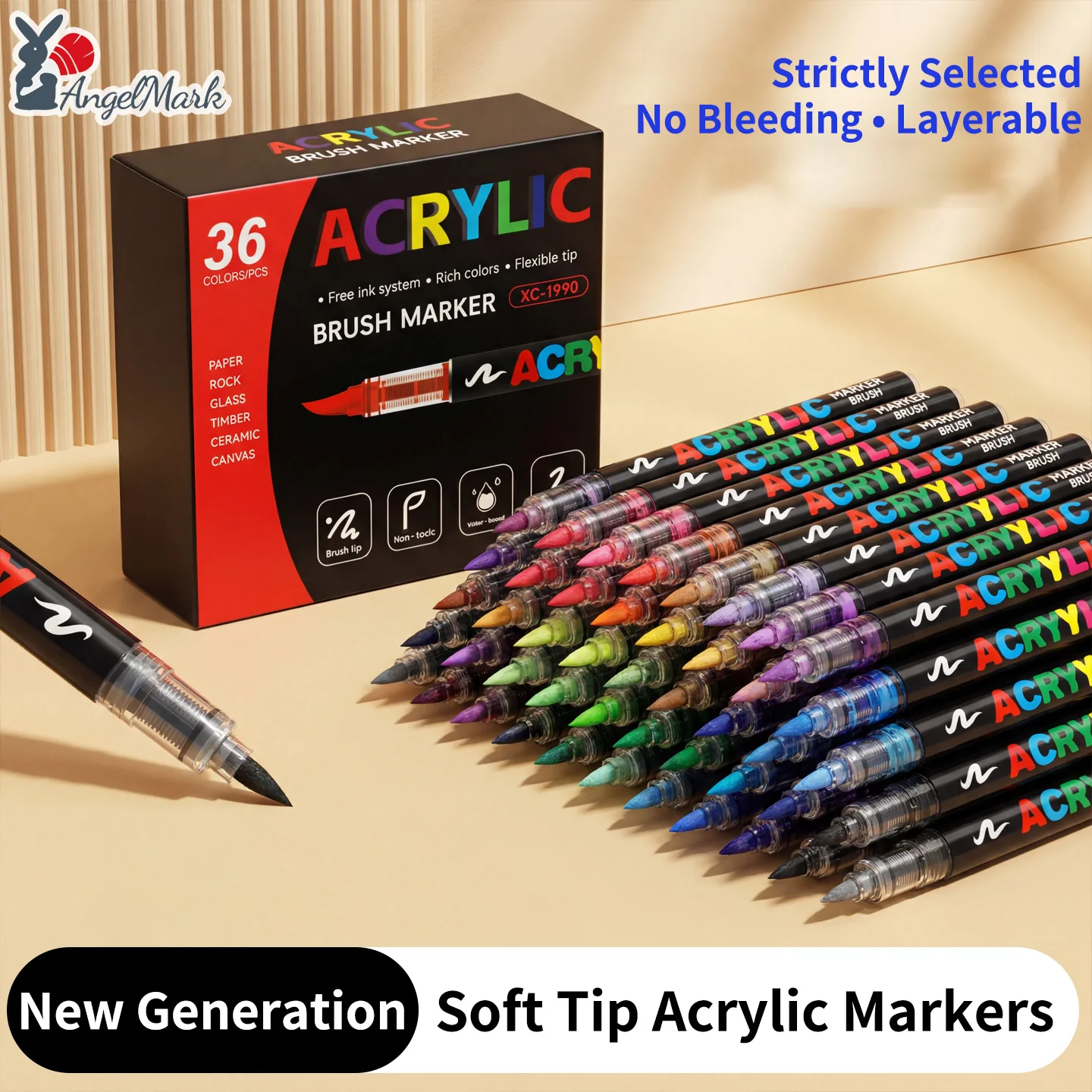 12-168 Colors Acrylic Paint Pen Marker Brush Tip Paint Marker For Rock Painting Wood Canvas Stone Christmas Gift DIY Craft