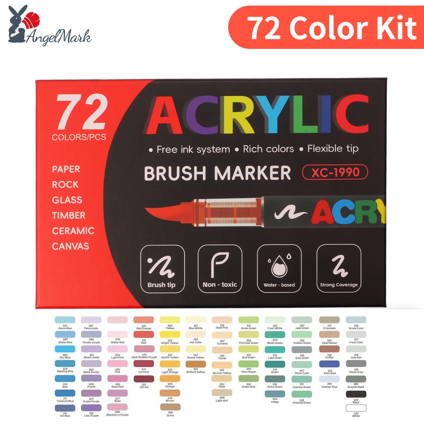 12-168 Colors Acrylic Paint Pen Marker Brush Tip Paint Marker For Rock Painting Wood Canvas Stone Christmas Gift DIY Craft