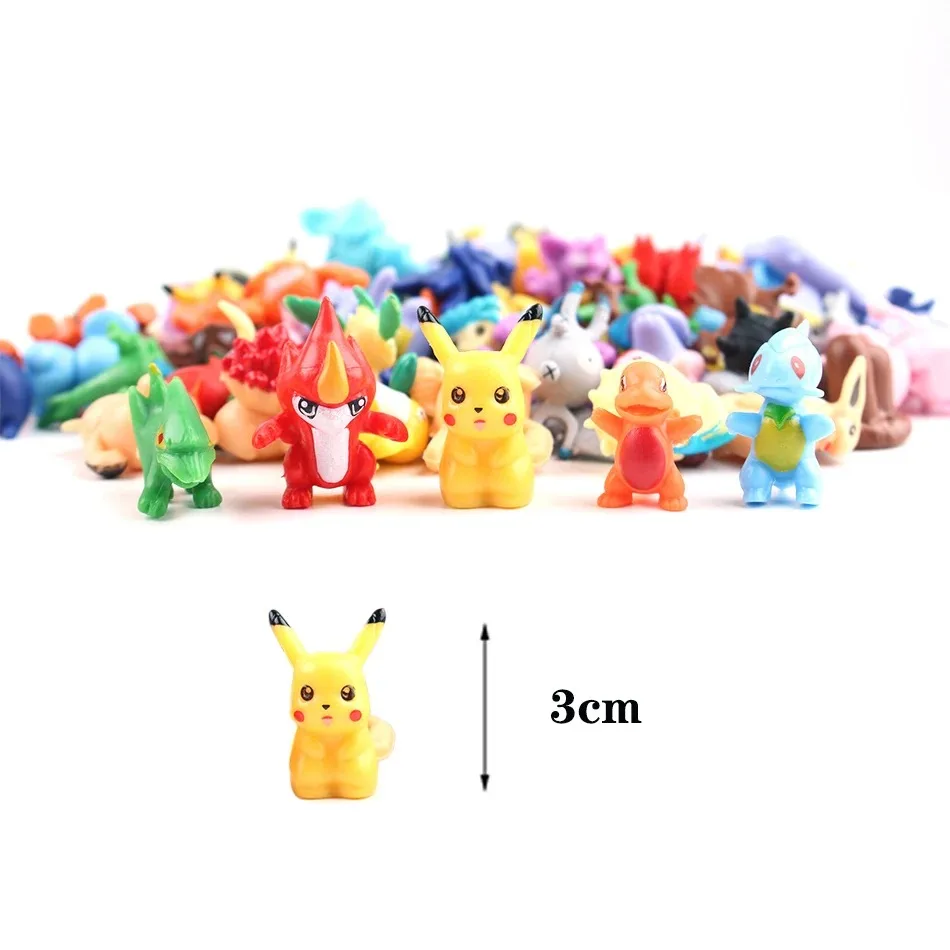144PCS Pokemon Figure Toys, Blind Box Anime Pikachu Action Figure Model, Ornament Decoration, Collectible Toys, Christmas Gifts