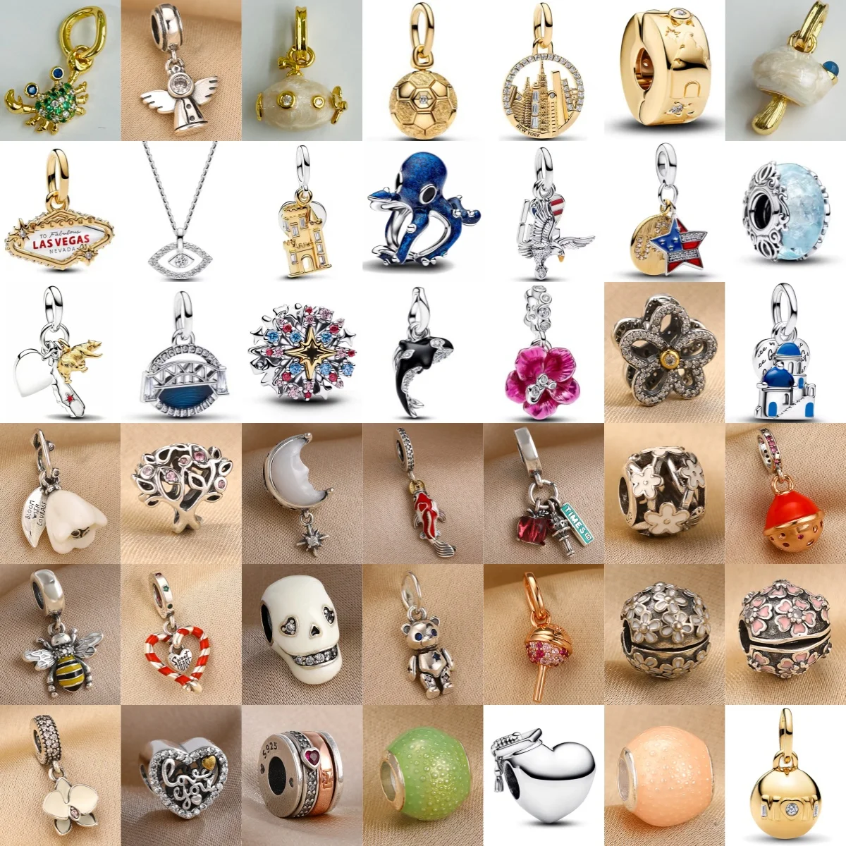 Authentic 925 Sterling Silver Koi Whale Crab Flower Bee Charms Bead fit Bracelet Necklace Women Christmas Halloween DIY Gift