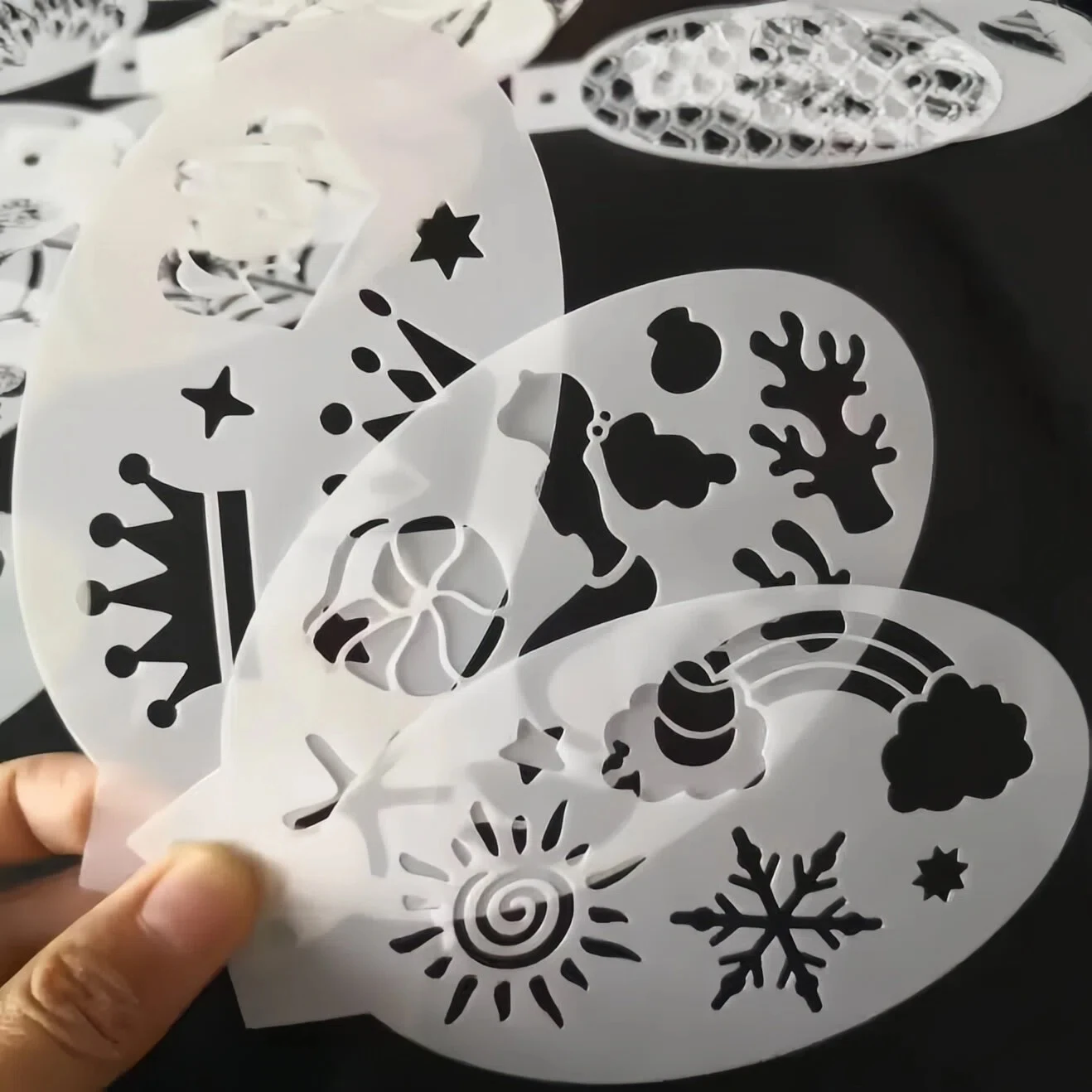 PET Stencil For Face Body Face Painting Paint Reusable Templates For Body Arts Cosplay Halloween Christmas Party