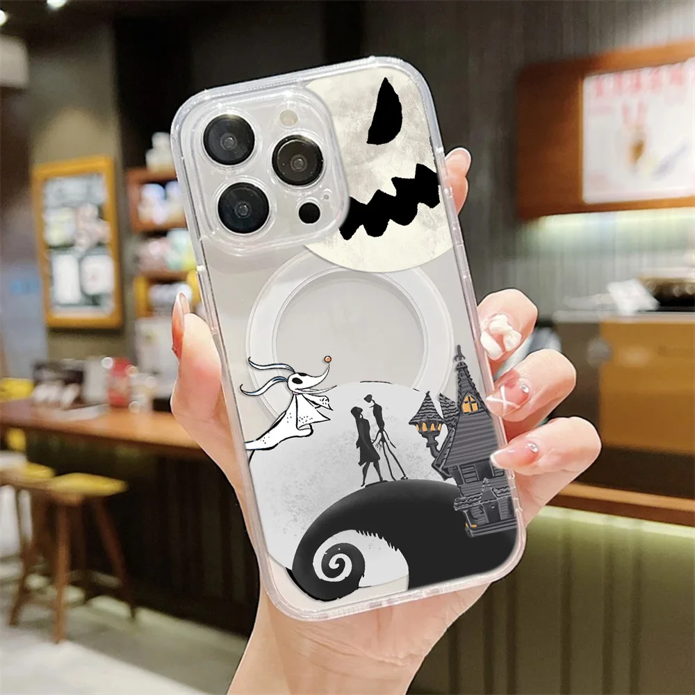 HOT The Nightmare before Christmas Magnetic Phone Case for iPhone 17 16 15 14 13 12 11 8 7 Air Plus Pro Max Soft Clear Tpu Cover