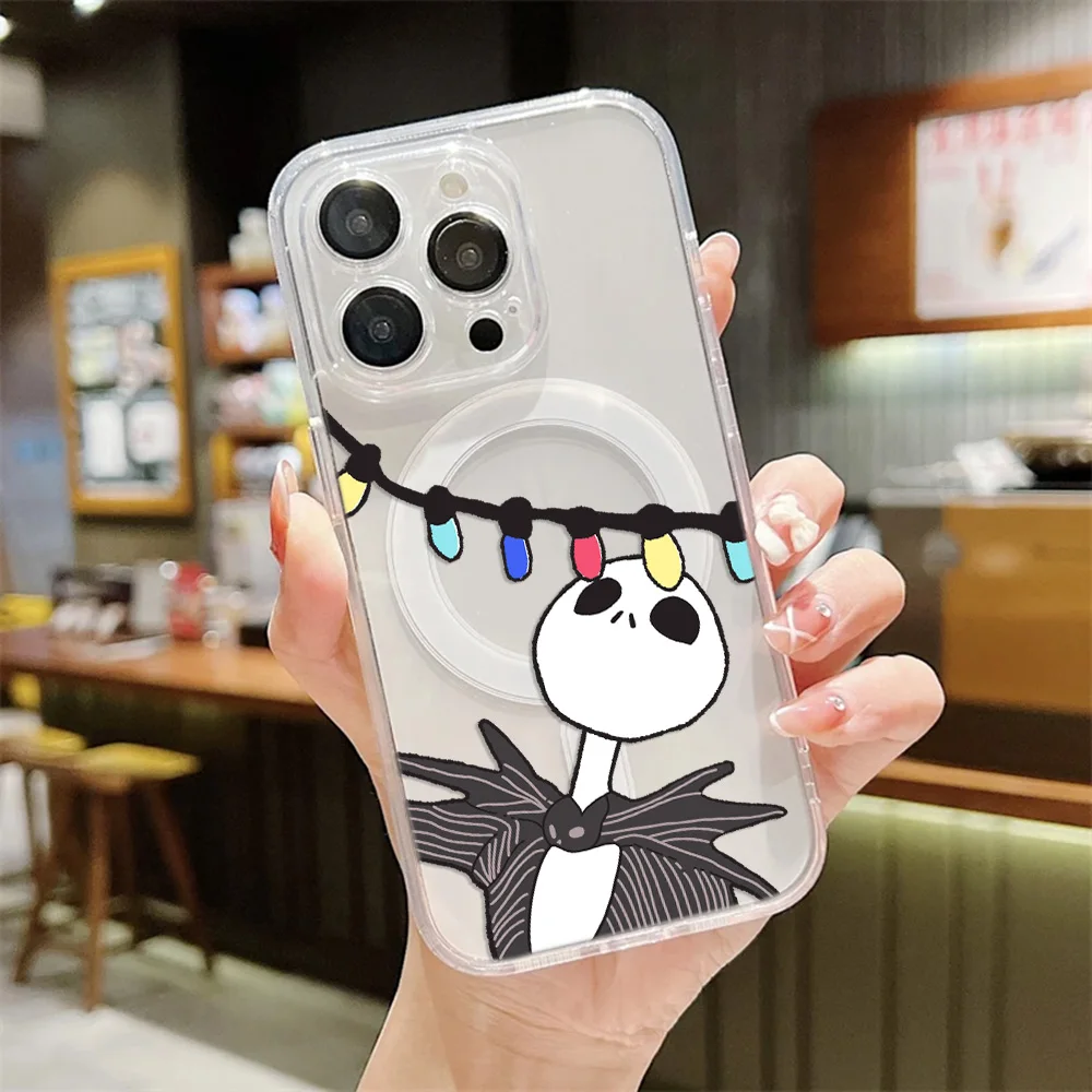 HOT The Nightmare before Christmas Magnetic Phone Case for iPhone 17 16 15 14 13 12 11 8 7 Air Plus Pro Max Soft Clear Tpu Cover