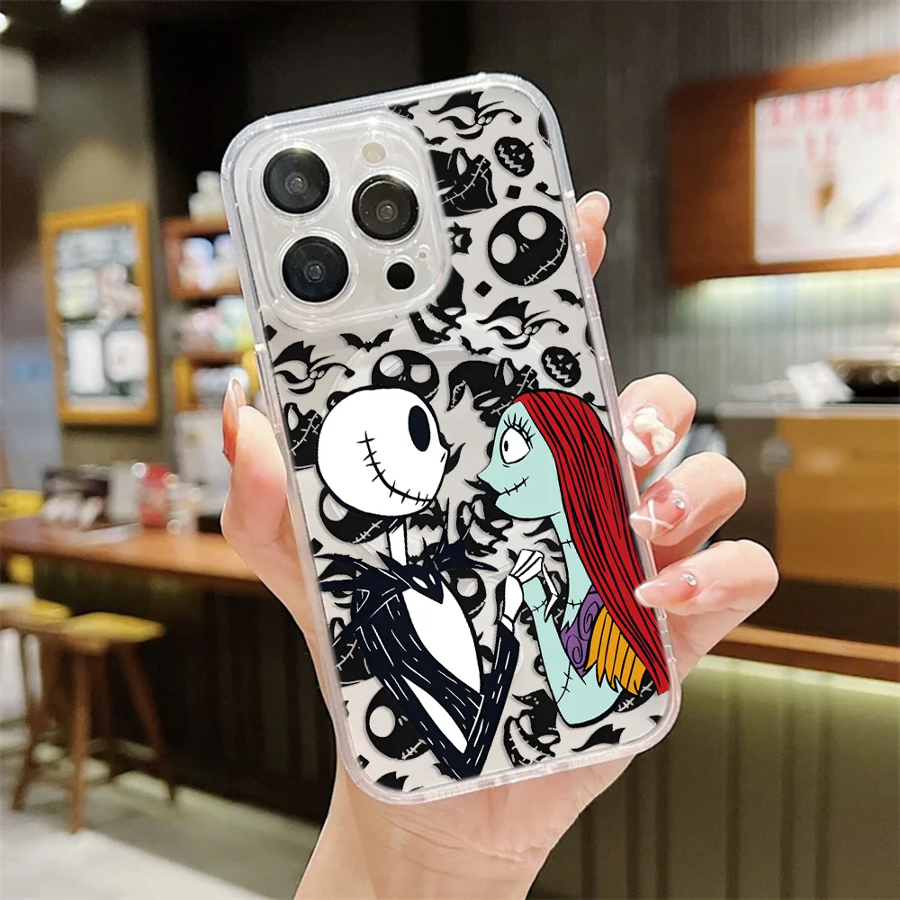 HOT The Nightmare before Christmas Magnetic Phone Case for iPhone 17 16 15 14 13 12 11 8 7 Air Plus Pro Max Soft Clear Tpu Cover