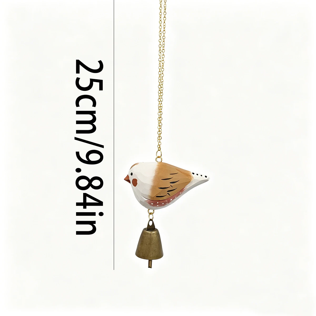 1Pc Hanging Wind Chime, Unique Hand-Carved Wooden Bird Statue Ornament, Painted Wooden Bird Sculpture, Home Decoration, Hanging Decoration, Outdoor Garden Decoration, Exquisite Craftsmanship, Unique Holiday Gift, Thanksgiving, Mother's Day, Christmas Decoration, Doorbell Decoration