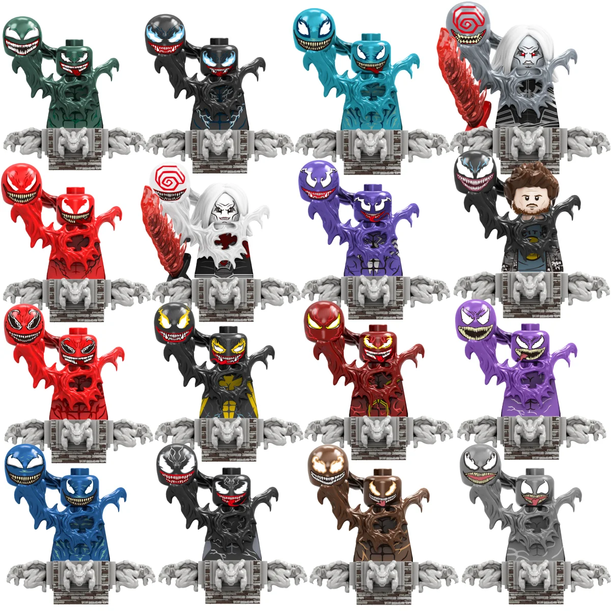 Blind Box Mini Building Blocks TV6211 Figures Big Goblin Spiderman Iron Man Venom Captain Hawk Deadpool Armor Christmas Gift Toy
