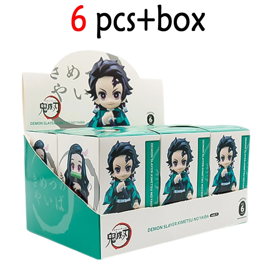Anime Demon Slayer Figure Tanjiro Kamado Nezuko Anime Blind Box Toys Statue PVC Model Ornament Child Birthday Christmas Gift
