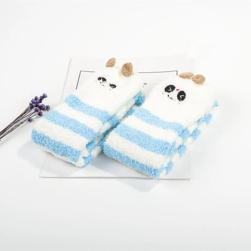 Striped Long Socks Womens Panda Cat Winter Warm Ladies Girls Black White Funny Over Above Knee Thigh High Stockings Christmas