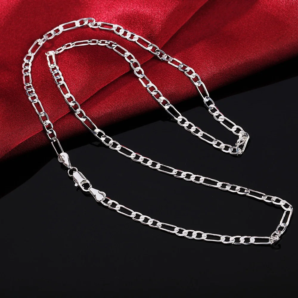 40-75cm 925 sterling Silver 16-30 Inches fine 4MM chain Necklaces for women fashion party wedding Jewelry Christmas gifts