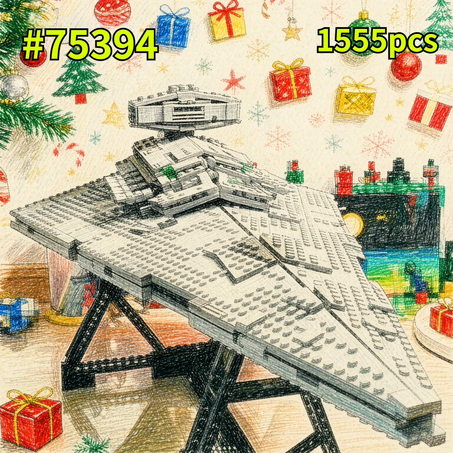 MOC Imperial Vessel Building Blocks Sets Compatible with Legoed Particles Suitable for Christmas Birthday Gifts