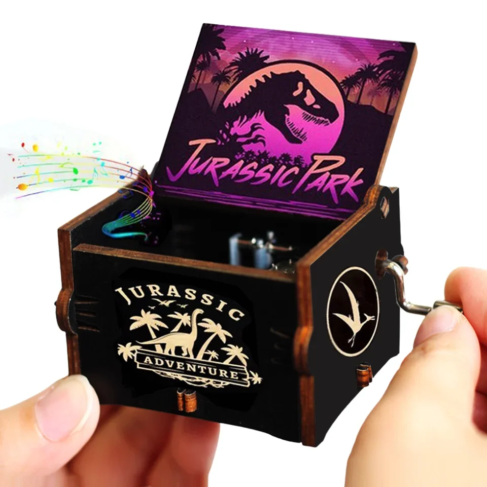 Hotsale 58 styles Anime Antique carved Wooden Hand Crank Music Box figure Christmas Birthday Gift Home Decoration