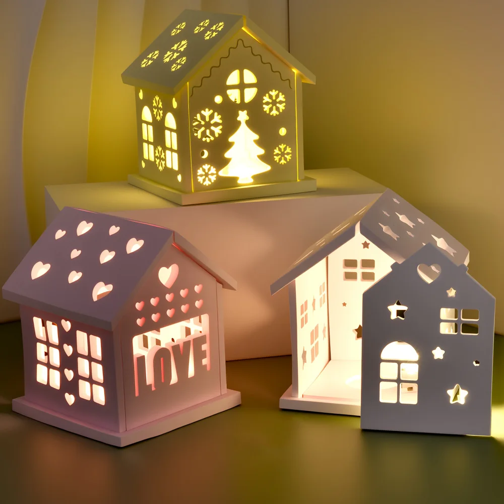 3D House Silicone Mold DIY Christmas Tree Love Star House Ornament Decor Plaster Epoxy Resin Candle Holder Mold Crafts Making