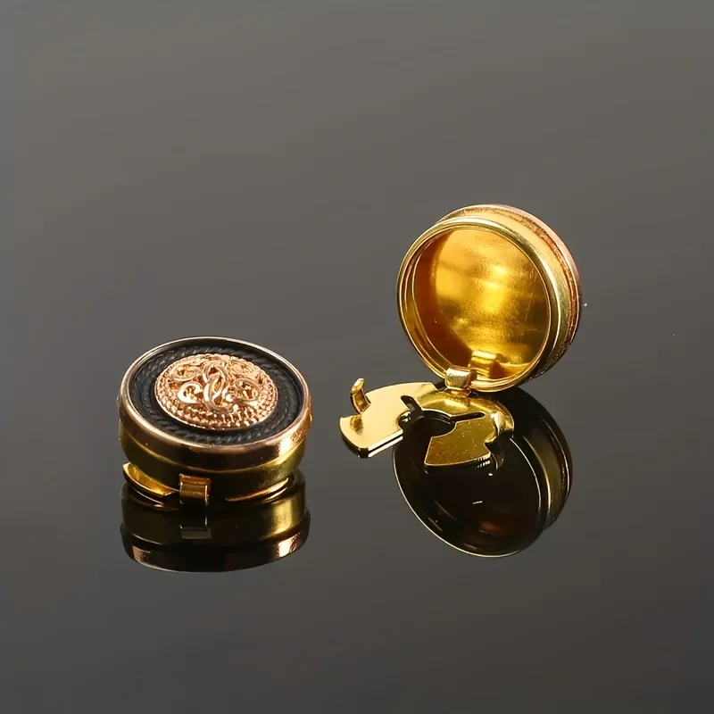 2pcs Retro Shirt Button Cover Metal Cufflinks Fashion Clothing Decoration Buttons Suit Accessories Christmas Holiday Gifts