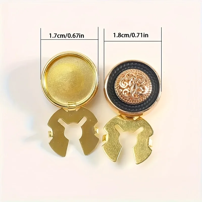 2pcs Retro Shirt Button Cover Metal Cufflinks Fashion Clothing Decoration Buttons Suit Accessories Christmas Holiday Gifts