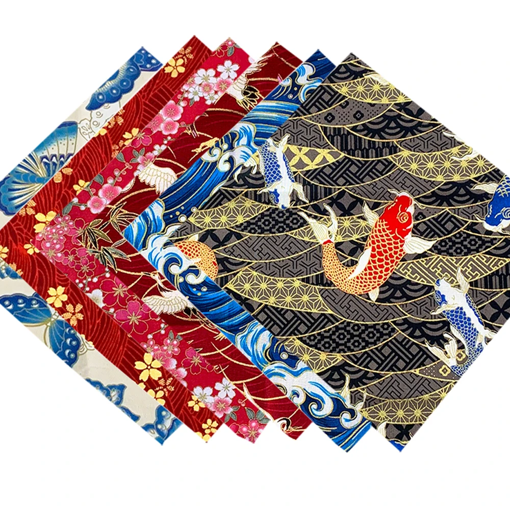 100% Cotton Bronze Fabrics For Sewing DIY Hanfu Japanese Kimono Christmas Gift Packaging Patchwork Sewing Accessories