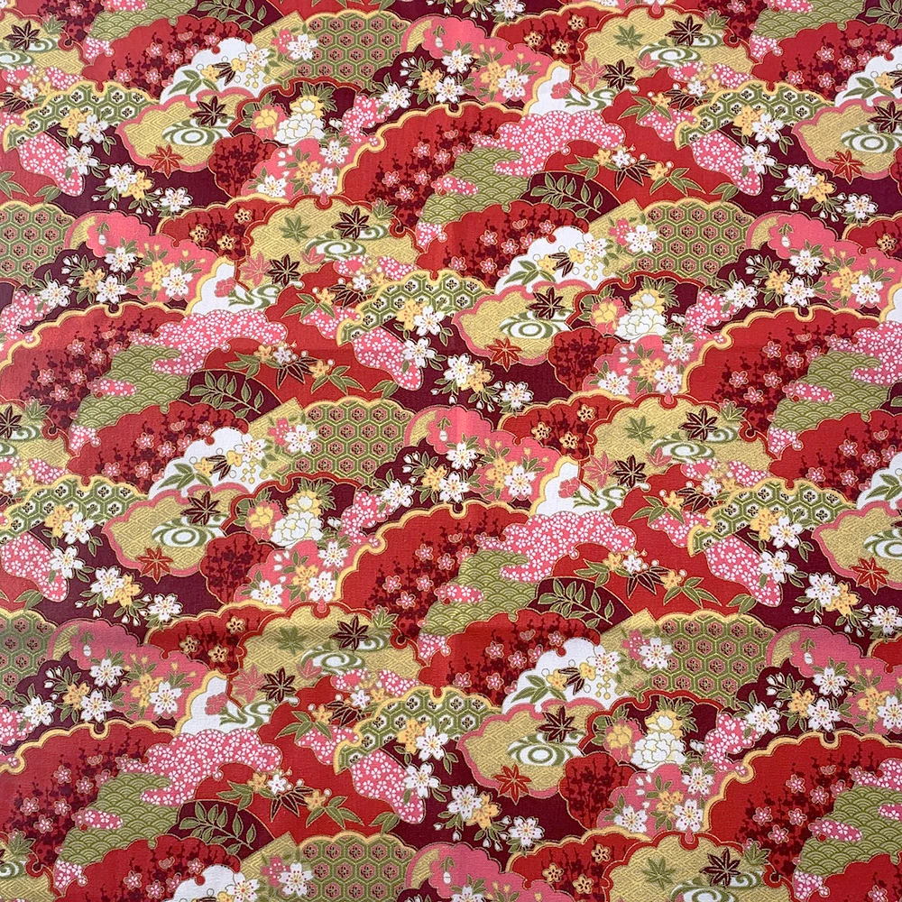 100% Cotton Bronze Fabrics For Sewing DIY Hanfu Japanese Kimono Christmas Gift Packaging Patchwork Sewing Accessories