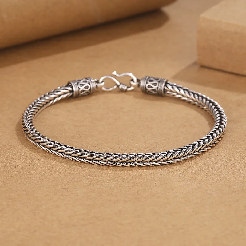 925 Sterling Silver Bracelet Retro Men Classics for Man Woman Fine Jewelry Wedding Noble Chain Party Christmas Gifts Party