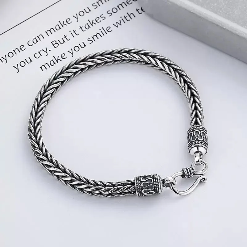 925 Sterling Silver Bracelet Retro Men Classics for Man Woman Fine Jewelry Wedding Noble Chain Party Christmas Gifts Party