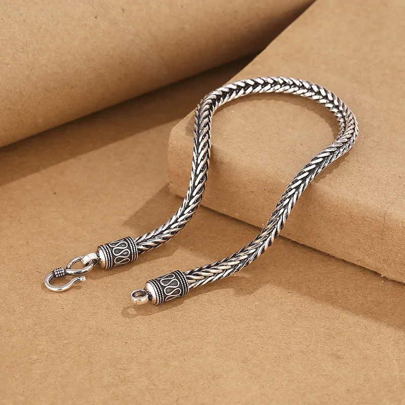 925 Sterling Silver Bracelet Retro Men Classics for Man Woman Fine Jewelry Wedding Noble Chain Party Christmas Gifts Party