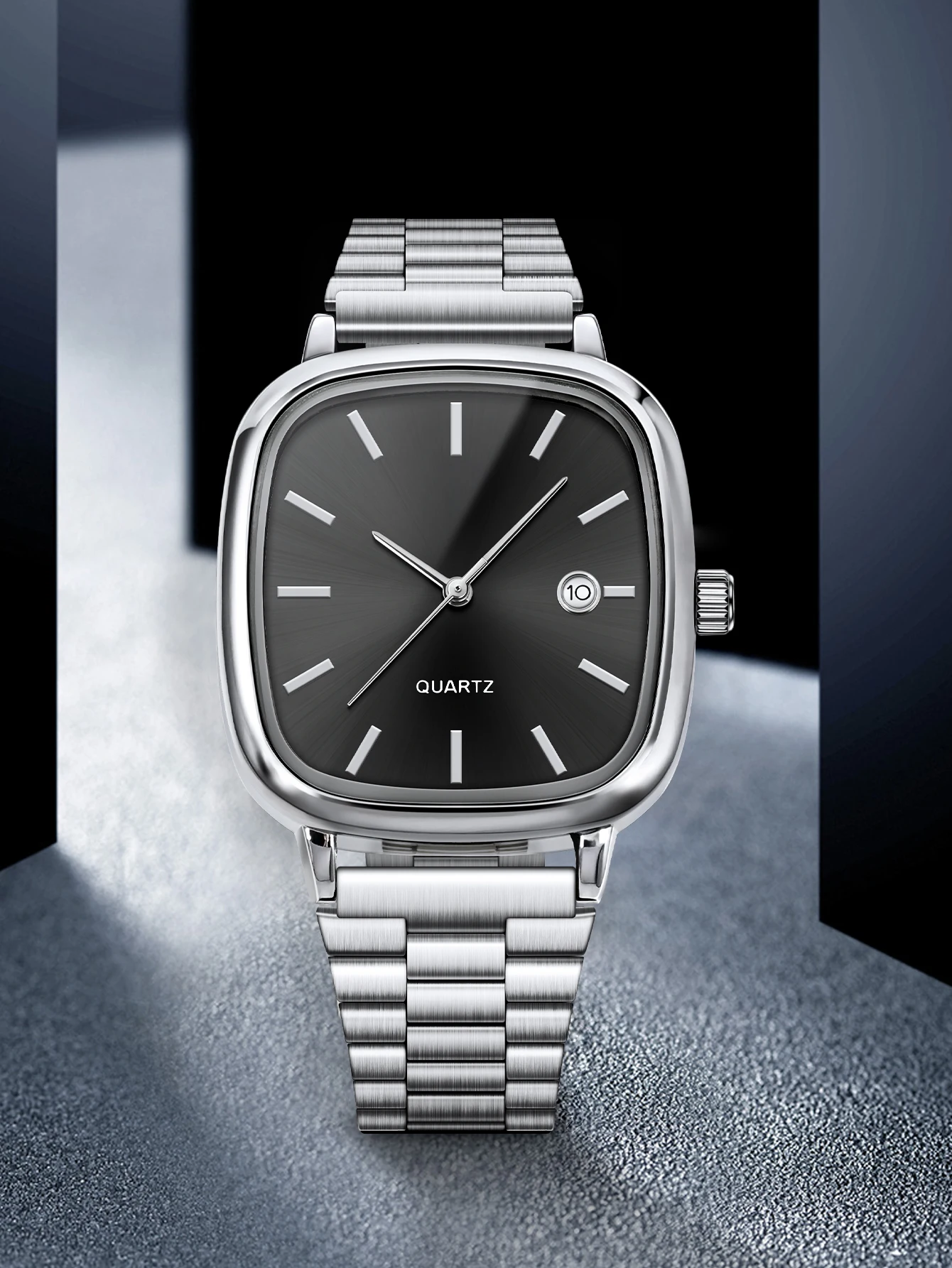 Couple Watches for Men and Women; Quartz Watches with Stainless Steel Bands and Calendar; Christmas Gift.
