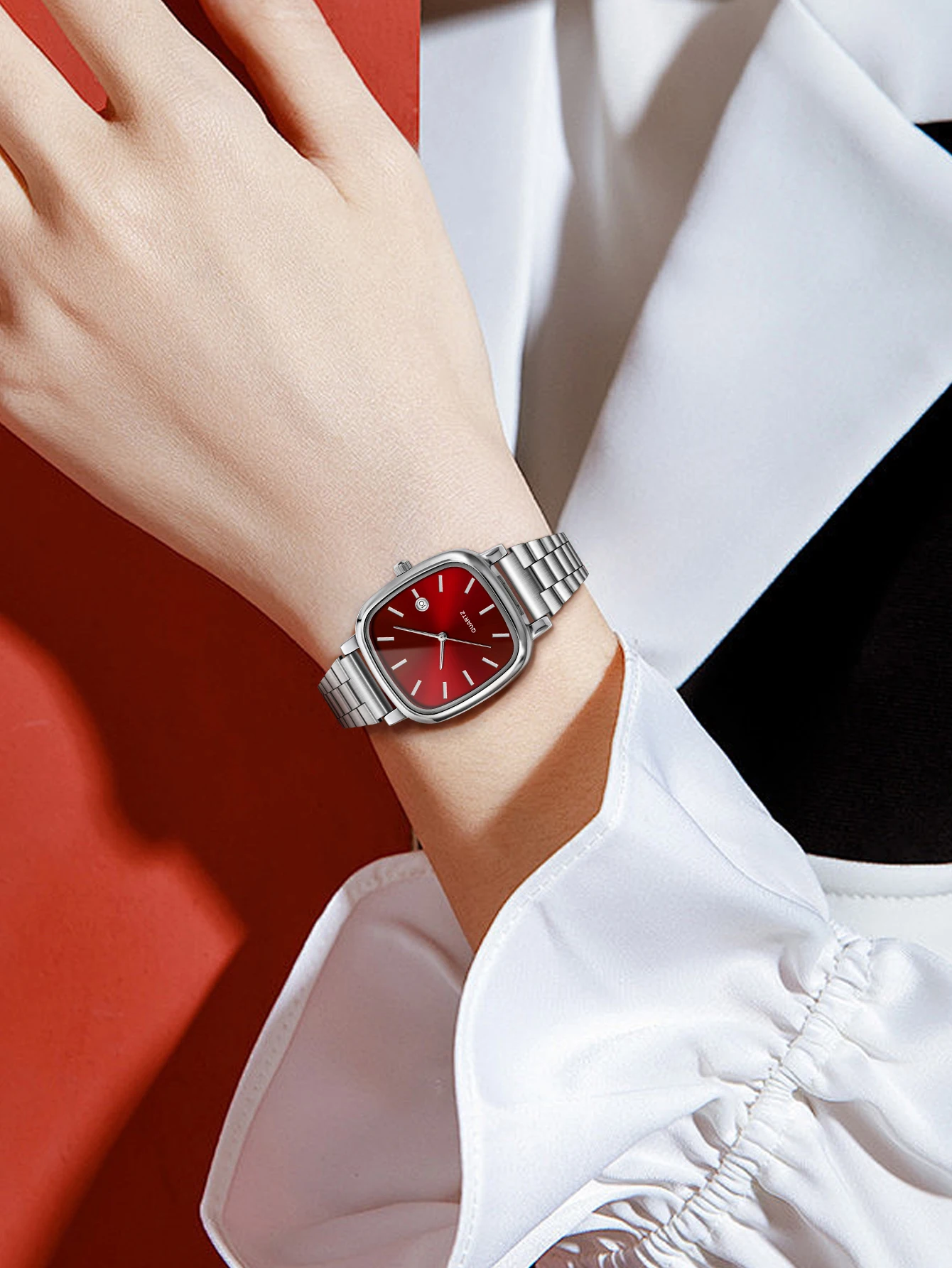 Couple Watches for Men and Women; Quartz Watches with Stainless Steel Bands and Calendar; Christmas Gift.