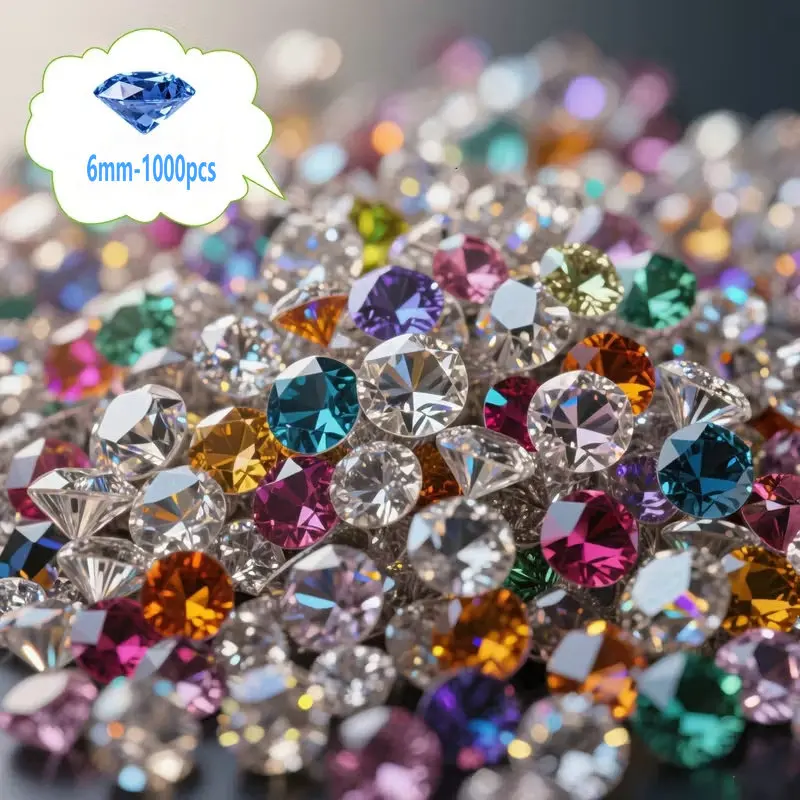 1500pcs 4-6mm Diamonds Crystals Acrylic Gems Wedding Table Scattering Gemstones Christmas Party Decorations Jewelry Making DIY