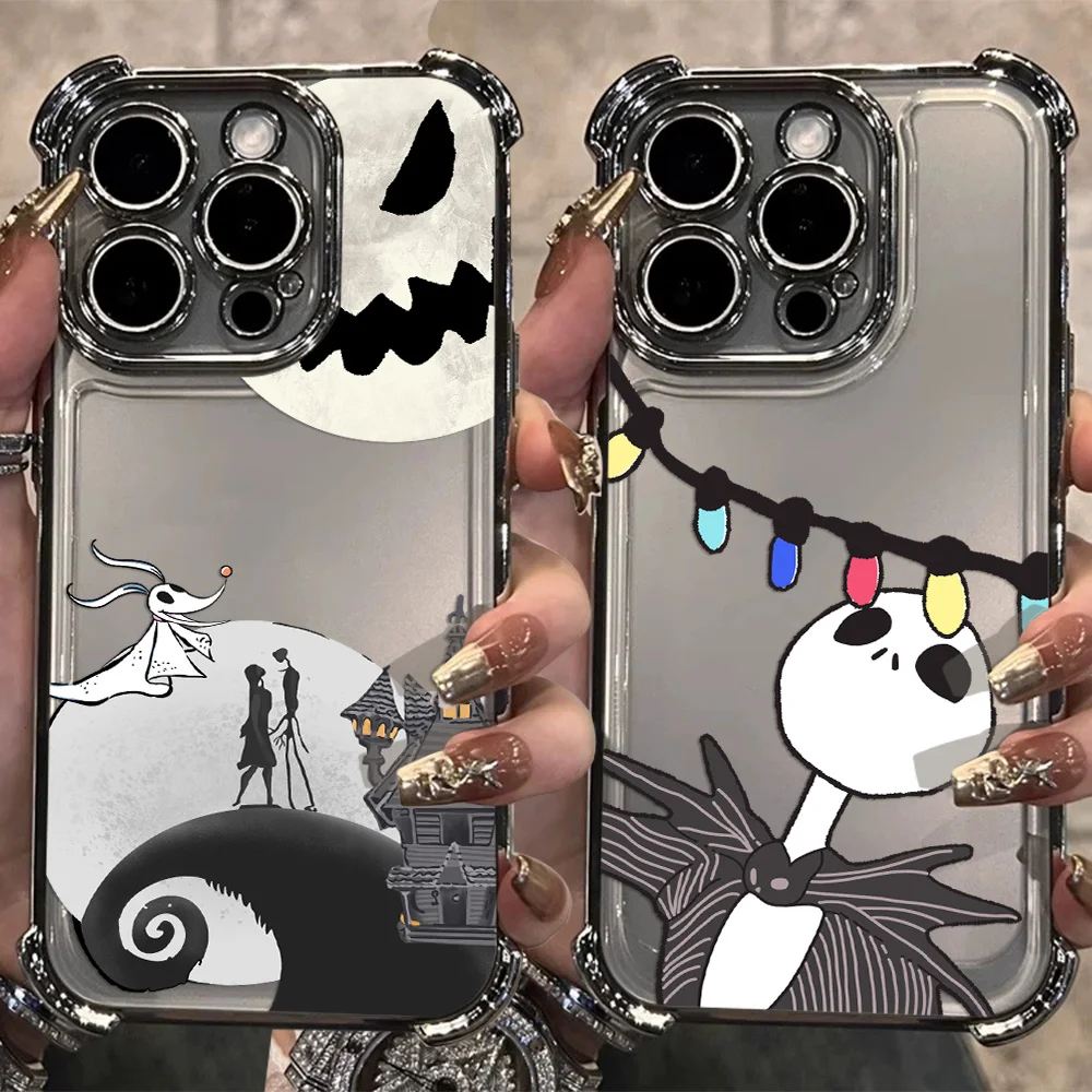 The Nightmare before Christmas Plating Phone Case For iPhone 17 17e 16 15 14 13 12 11 Pro Max X XR XSMax Mini Air Plus Anti-Fall