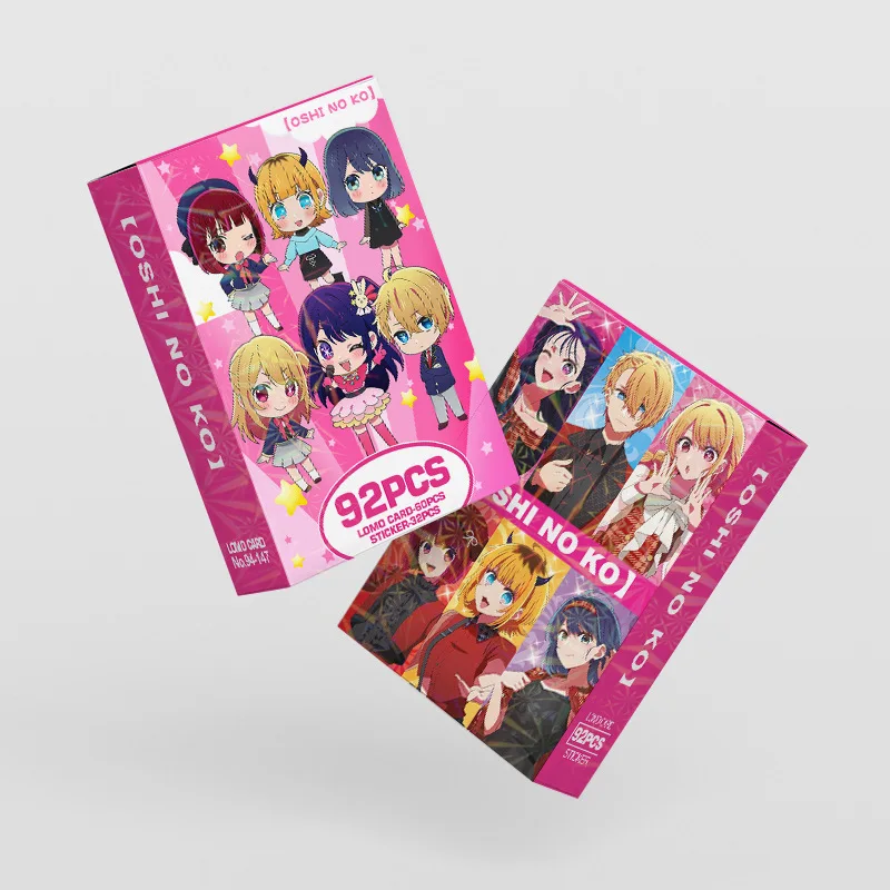 Oshi No Ko 92Pcs（60Lomocard+32Sticker） Exquisite Small Cards, High-Definition Photo Cards, Collectible Cards, Fan Merchandise, Small Gifts, Halloween, Christmas Gifts
