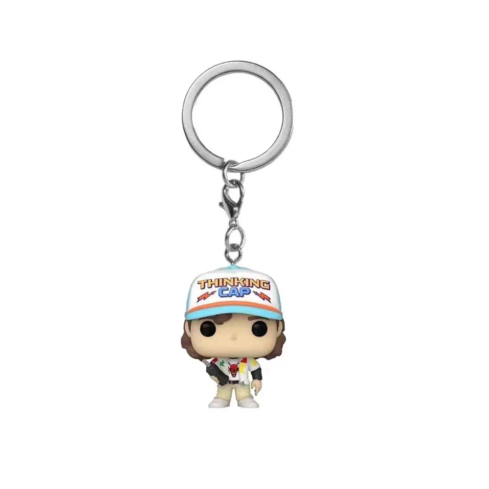 Pocket Keychain Eleven Barb Robin Steve Dustin Vinyl Figure Key Ring Model Toys Christmas Gift