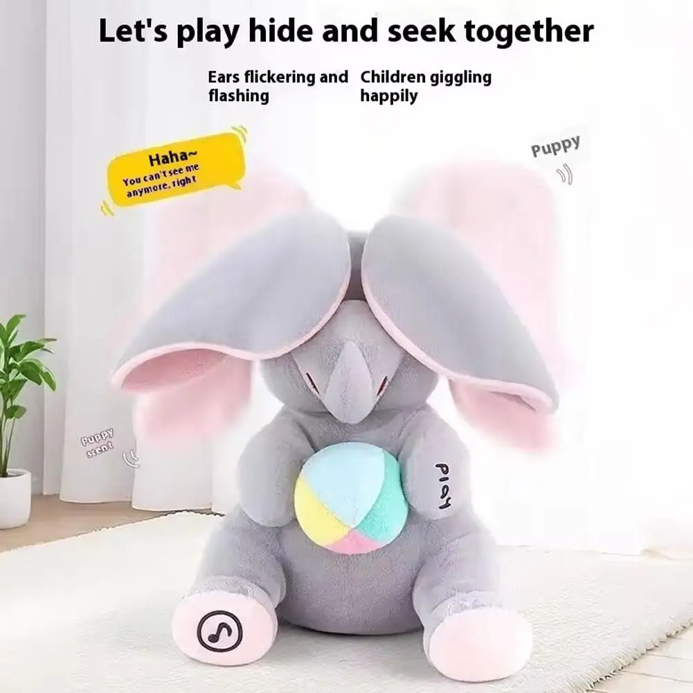 Musical Elephant Plush Toy Singing Interactive Hide-And-Seek Game For Babies Christmas Gift 2026