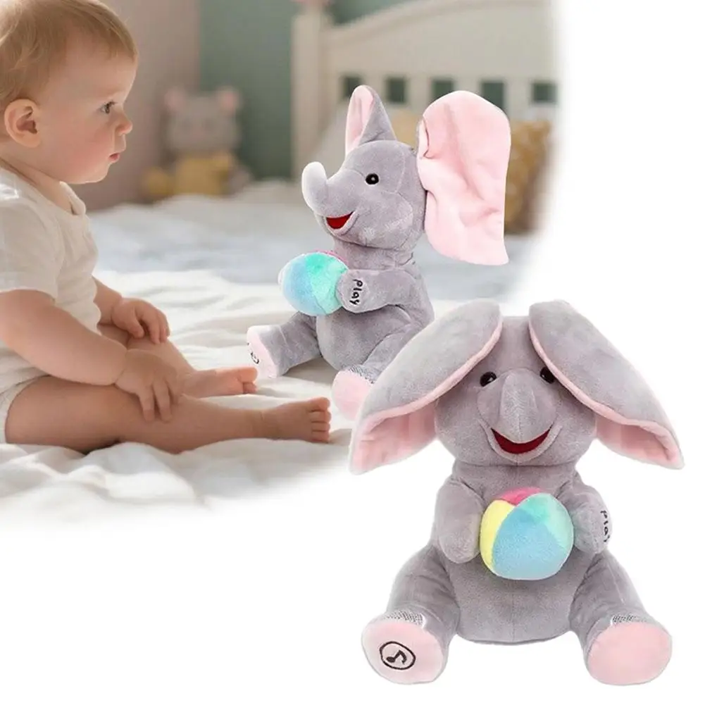 Musical Elephant Plush Toy Singing Interactive Hide-And-Seek Game For Babies Christmas Gift 2026