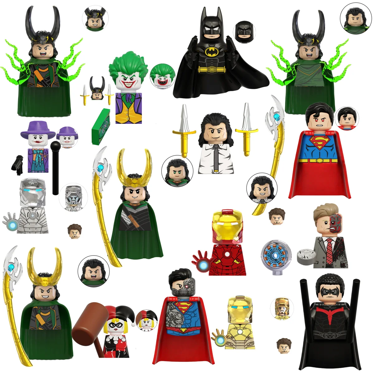 Blind Box Mini Building Blocks KDL851 Figures Big Goblin Spiderman Iron Man Venom Captain Hawk Deadpool Armor Christmas Gift Toy