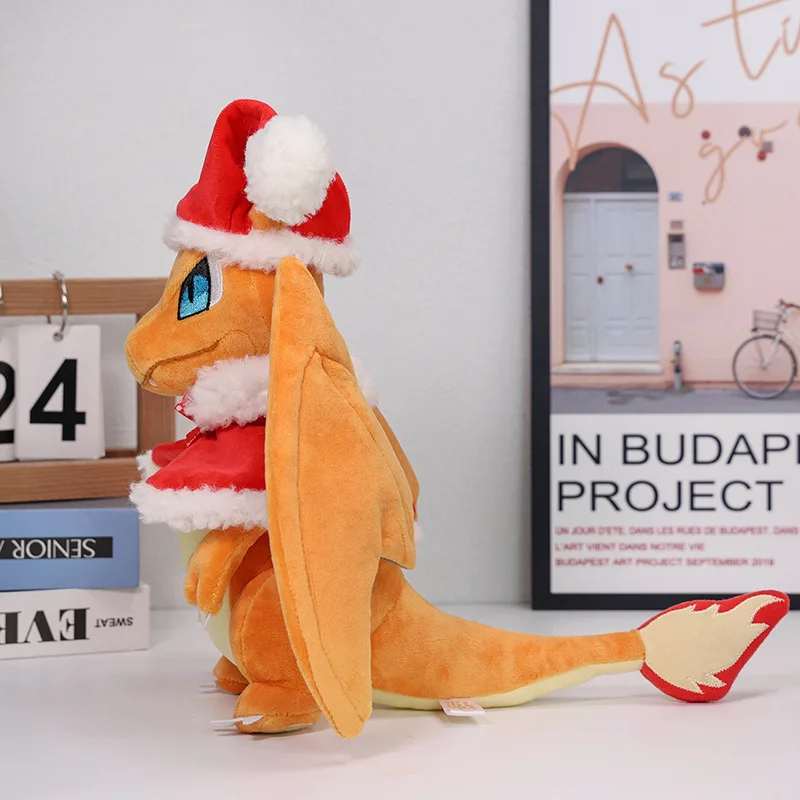 New 11 Inch Pokemon Christmas Series Plush Toys Charizard Charmander Soft Stuffed Peluche Doll Kids Child Xmas Birthday Gifts