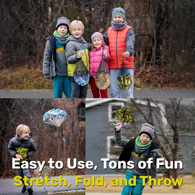 Army Parachute Toys for Kids,Tangle Free Outdoor Flying Parachute Men, Best Small Outside Toys Christmas Stocking Stuffers Gifts