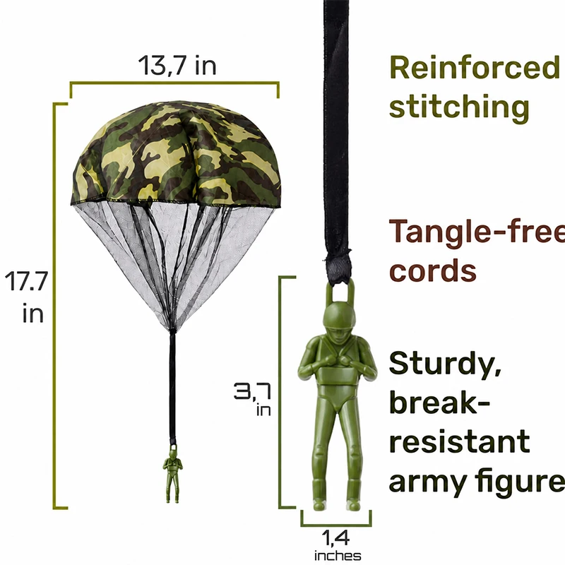 Army Parachute Toys for Kids,Tangle Free Outdoor Flying Parachute Men, Best Small Outside Toys Christmas Stocking Stuffers Gifts