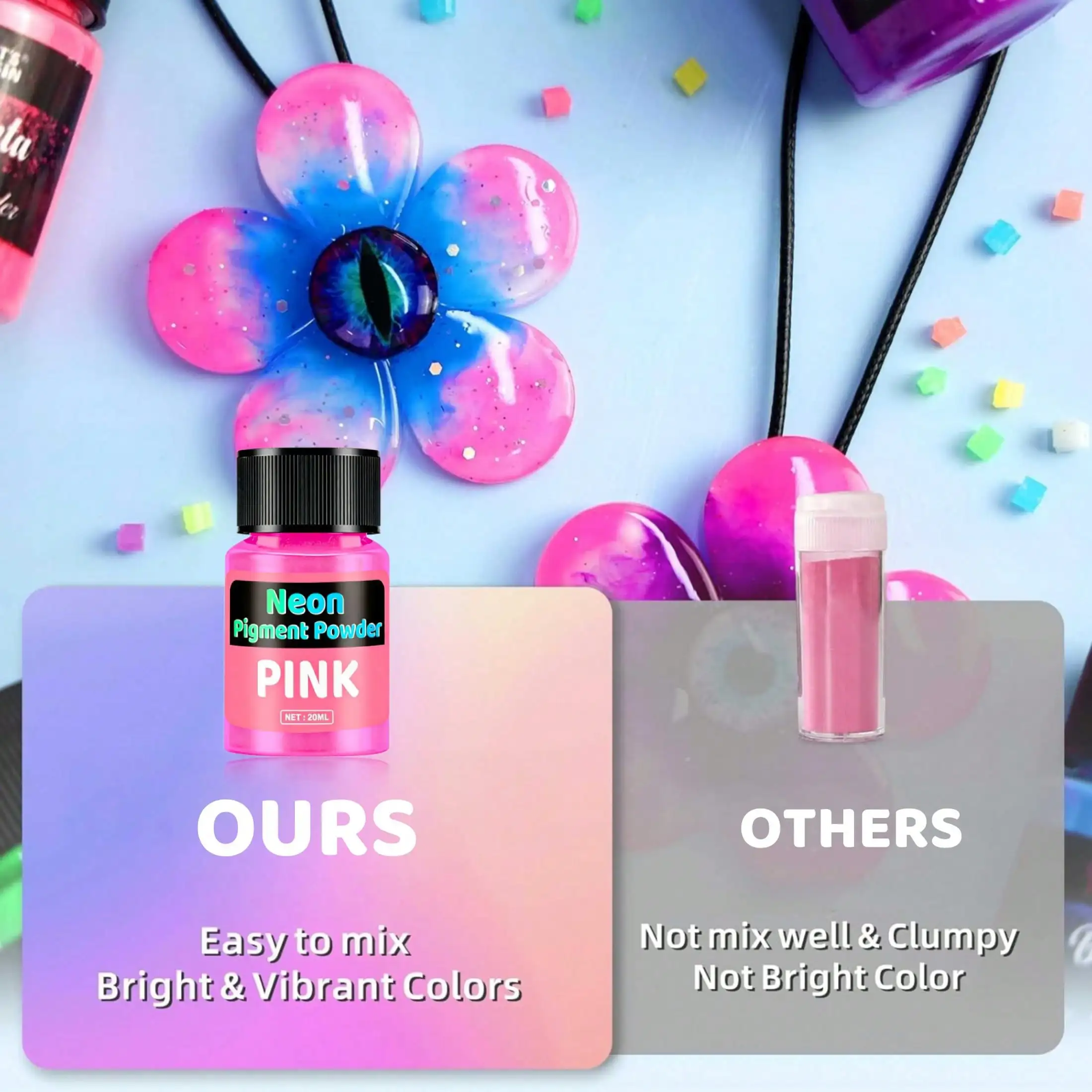 Fluorescent Powder, Fluorescent Mica Pigment, 12 Colors Available, 20ml, Two Sets of 6 Colors Can Be Chosen, Suitable for Epoxy Resin, Candle Coloring, Neon Color Pigments, Ideal for DIY Crafts, Jewelry Making, Christmas Gift Choice