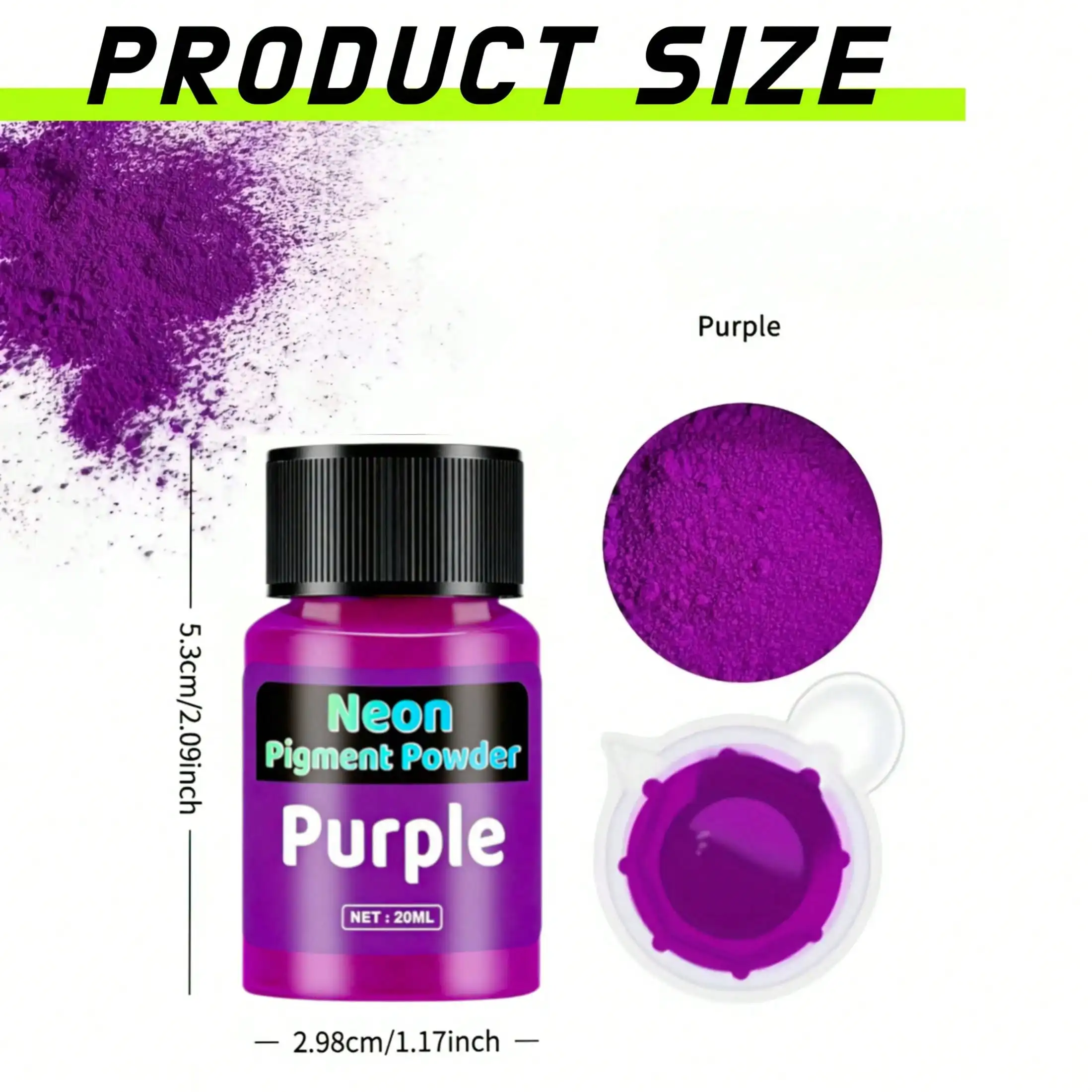 Fluorescent Powder, Fluorescent Mica Pigment, 12 Colors Available, 20ml, Two Sets of 6 Colors Can Be Chosen, Suitable for Epoxy Resin, Candle Coloring, Neon Color Pigments, Ideal for DIY Crafts, Jewelry Making, Christmas Gift Choice