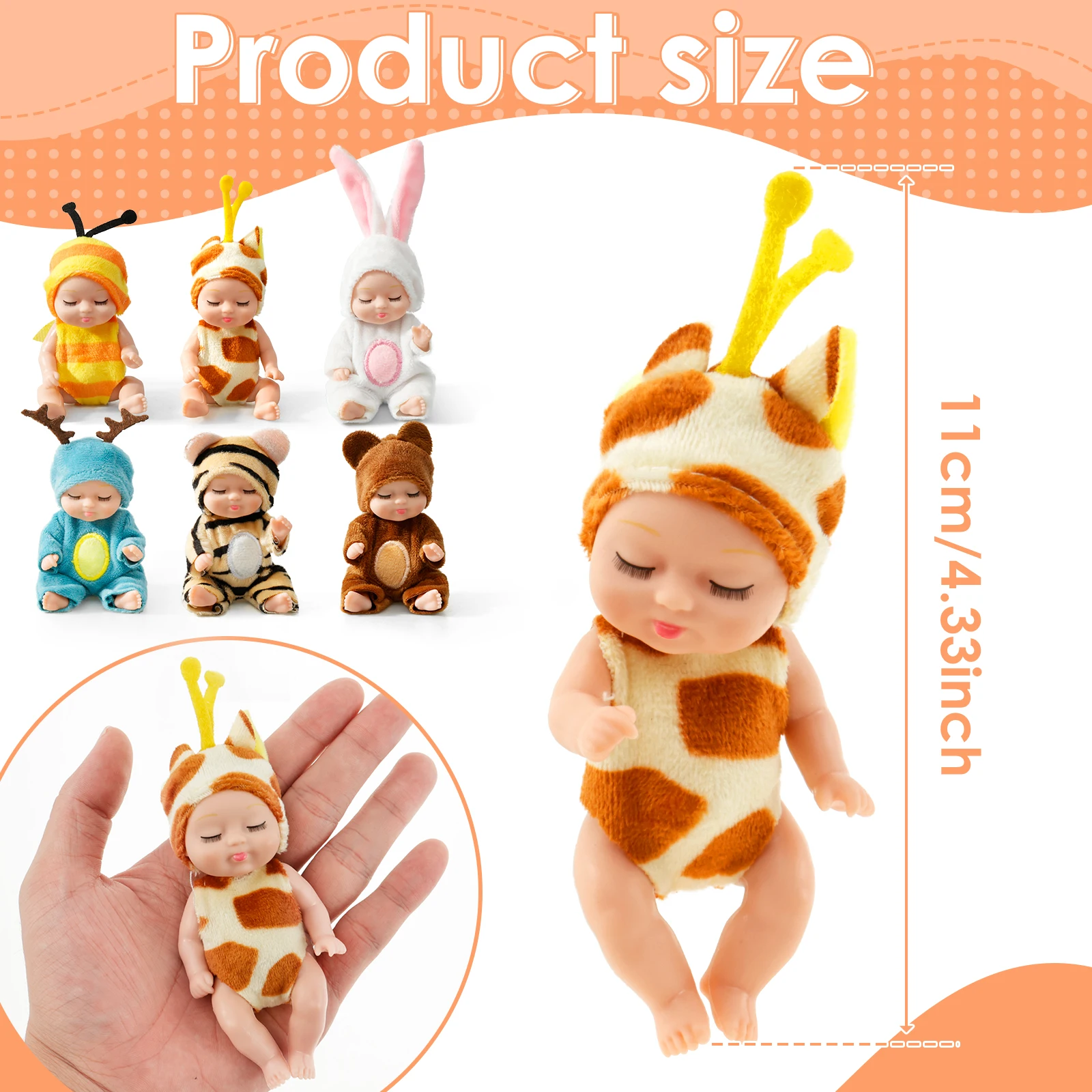 6-12Pcs Mini Baby Dolls Cute Mini Reborn Dolls with Clothes Tiny Baby Dolls Smooth Small Baby Dolls Kid Birthdays Christmas Gift