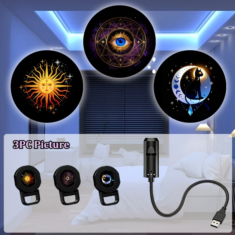LED Projection Light,Cat,Sun,Eye of Life,Scepter Atmosphere Light Tarot cards Halloween Projection Light Christmas decorations
