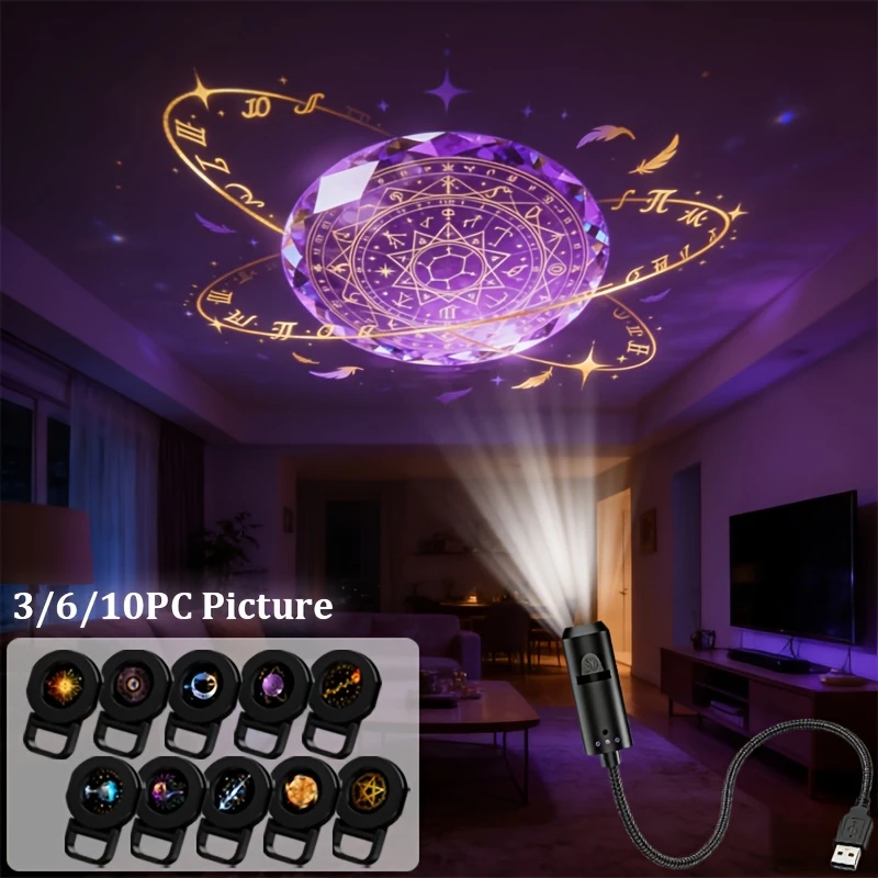 LED Projection Light,Cat,Sun,Eye of Life,Scepter Atmosphere Light Tarot cards Halloween Projection Light Christmas decorations