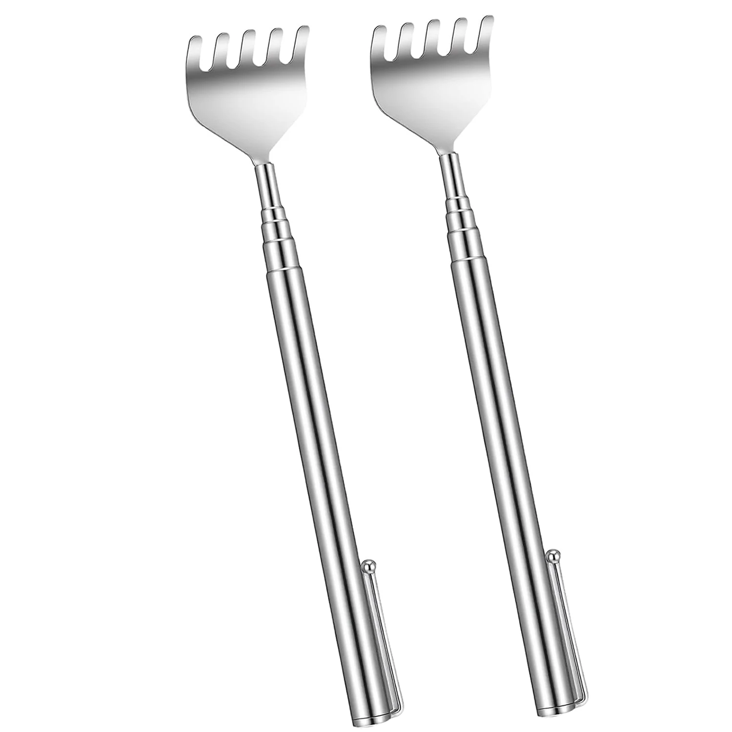 Stainless Steel Back Scratcher for Women with Pocket Clip Extendable Back Scratcher Christmas Stocking Stuffers Massage Tools
