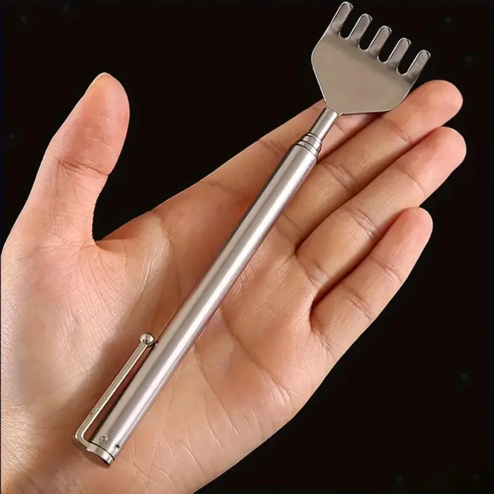 Stainless Steel Back Scratcher for Women with Pocket Clip Extendable Back Scratcher Christmas Stocking Stuffers Massage Tools