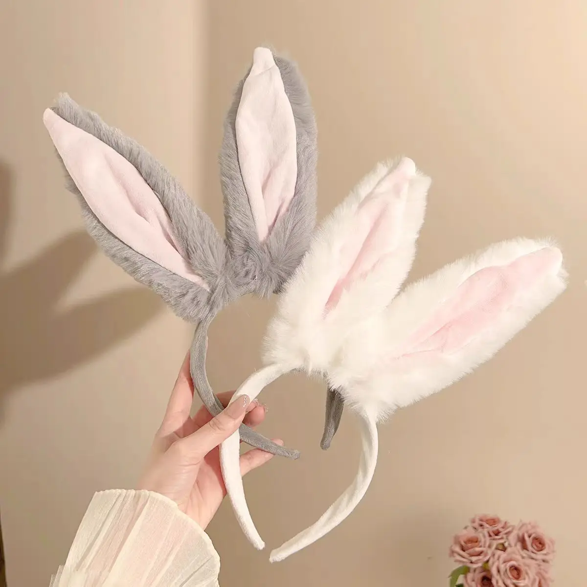 Christmas Rabbit Long Ear Headband for Women: Cosplay Bunny Girl Cute and Funny Headband Accessory