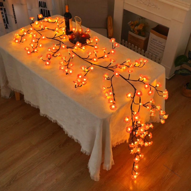 72/96 Leds Christmas Bulb Accessories Tree Lights Cherry Blossom Bendable Flower Branch Tree Wedding Decoration Willow Vine