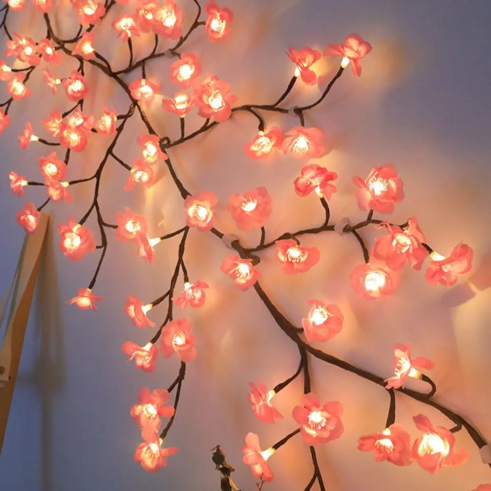 72/96 Leds Christmas Bulb Accessories Tree Lights Cherry Blossom Bendable Flower Branch Tree Wedding Decoration Willow Vine
